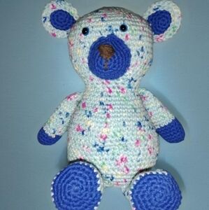 Colorful Crochet Teddy Bear Toy